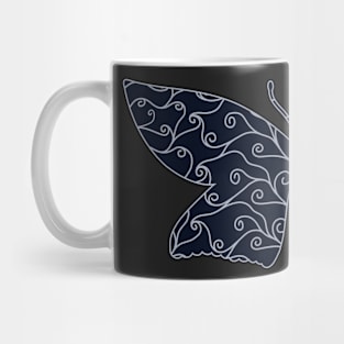 Silver Swirls, Blue Silk Mug